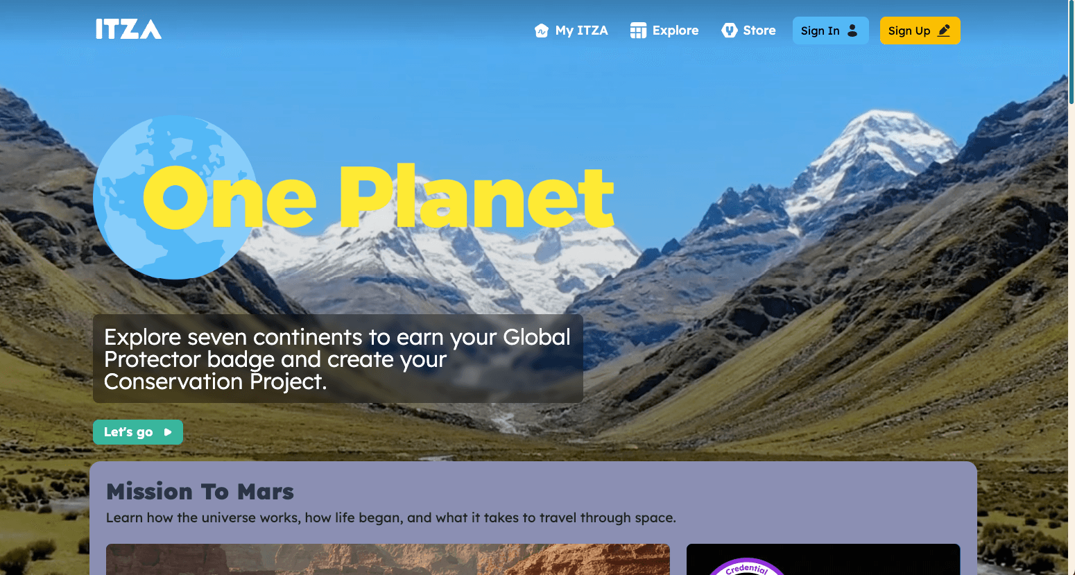 Itza - Interactive Learning Platform - Screenshot 1