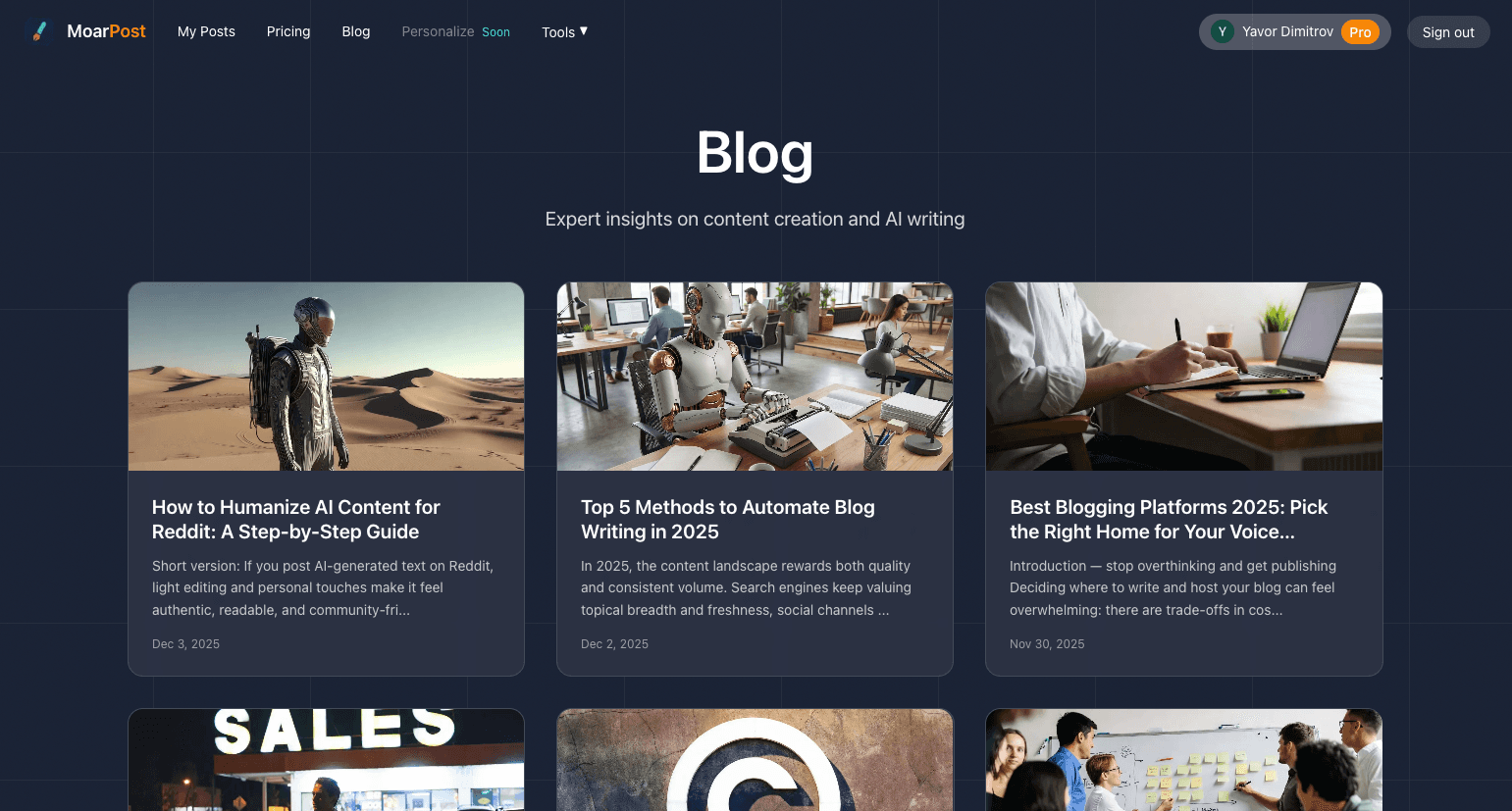MoarPost - AI Content Platform - Screenshot 3